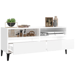 TV-Schrank, Hochglanz Weiß, 100 cm