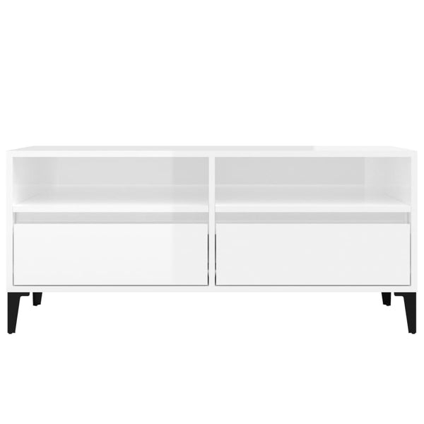 TV-Schrank, Hochglanz Weiß, 100 cm