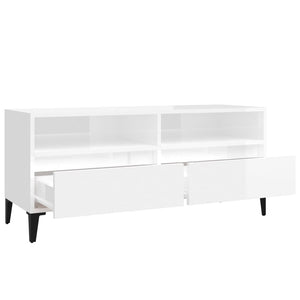 TV-Schrank, Hochglanz Weiß, 100 cm