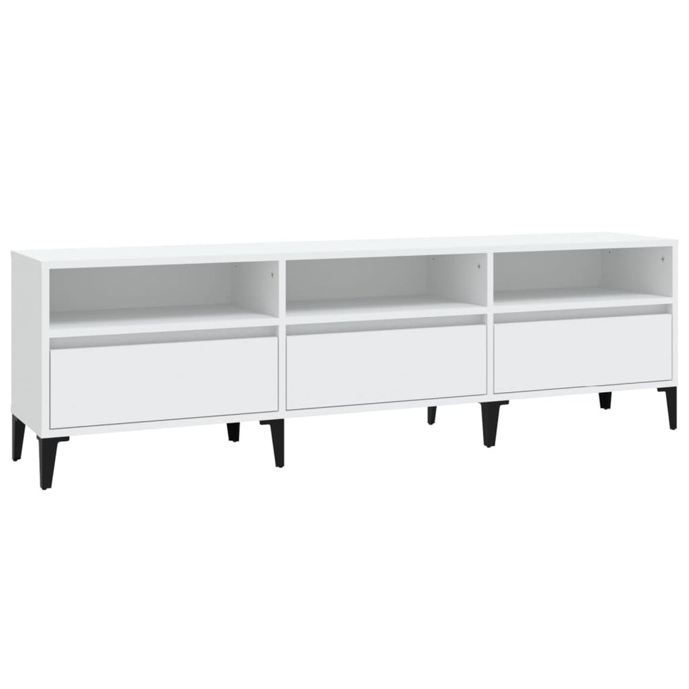 vidaXL Meuble TV blanc 150x30x44,5 cm Aggloméré