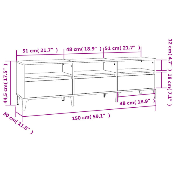 Weißer TV-Schrank 150 cm