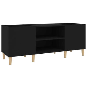 Schwarzer Schallplattenschrank aus Holz
