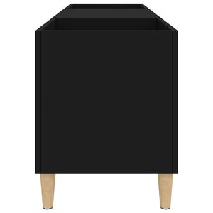 Schwarzer Schallplattenschrank aus Holz