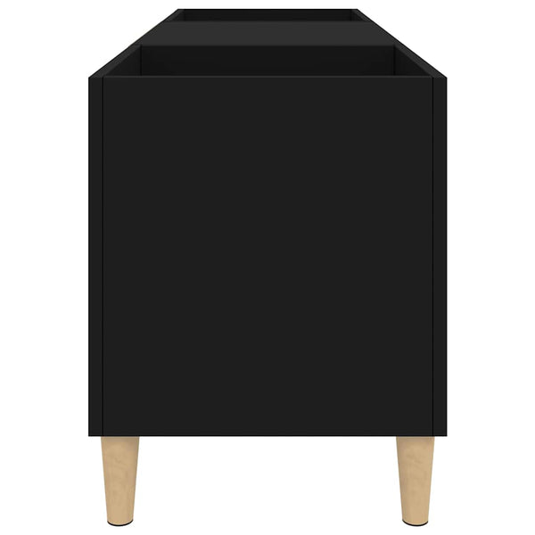 Schwarzer Schallplattenschrank aus Holz