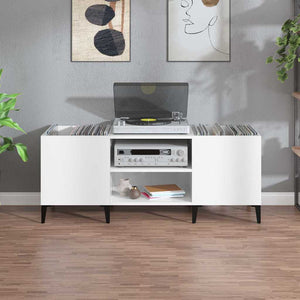 Weißer Schallplattenschrank aus Holz