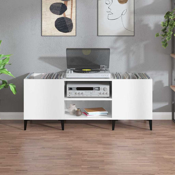 Weißer Schallplattenschrank aus Holz