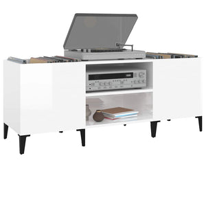 Weißer Schallplattenschrank aus Holz