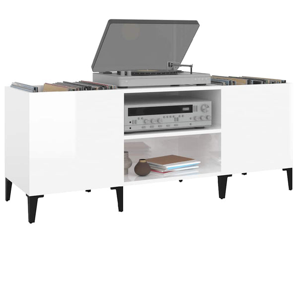 Weißer Schallplattenschrank aus Holz
