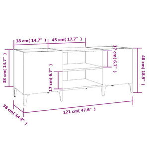 Weißer Schallplattenschrank aus Holz