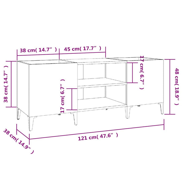 Weißer Schallplattenschrank aus Holz