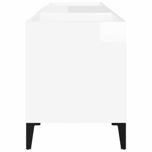 vidaXL Meuble pour tourne-disque blanc brillant 121x38x48 cm Bois d'ingénierie