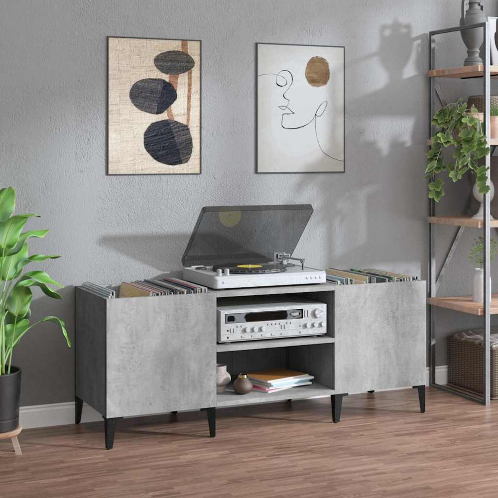 Plattenschrank Betongrau, 121 cm