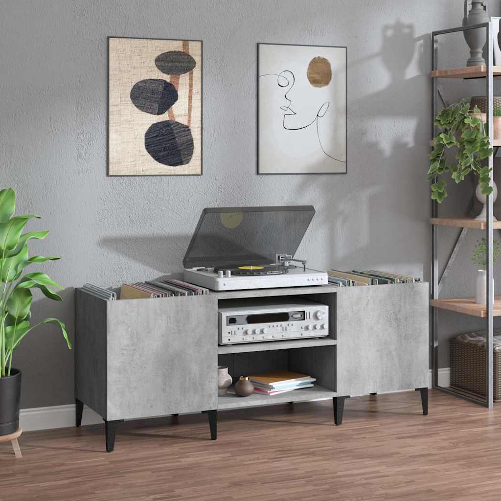 Plattenschrank Betongrau, 121 cm