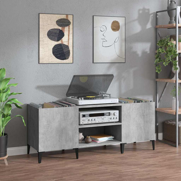 Plattenschrank Betongrau, 121 cm