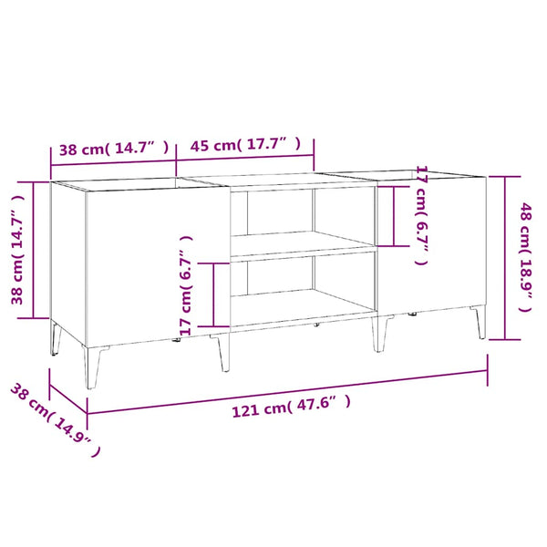 Plattenschrank Braun Eichen-Optik