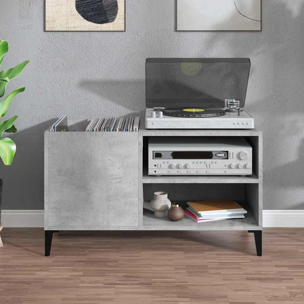 vidaXL Meuble de rangement gris béton 84,5x38x48 cm en bois d'ingénierie