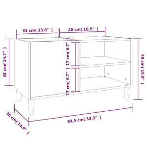 vidaXL Meuble de rangement gris béton 84,5x38x48 cm en bois d'ingénierie