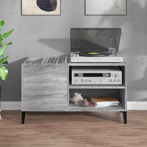 Plattenschrank Grau Sonoma