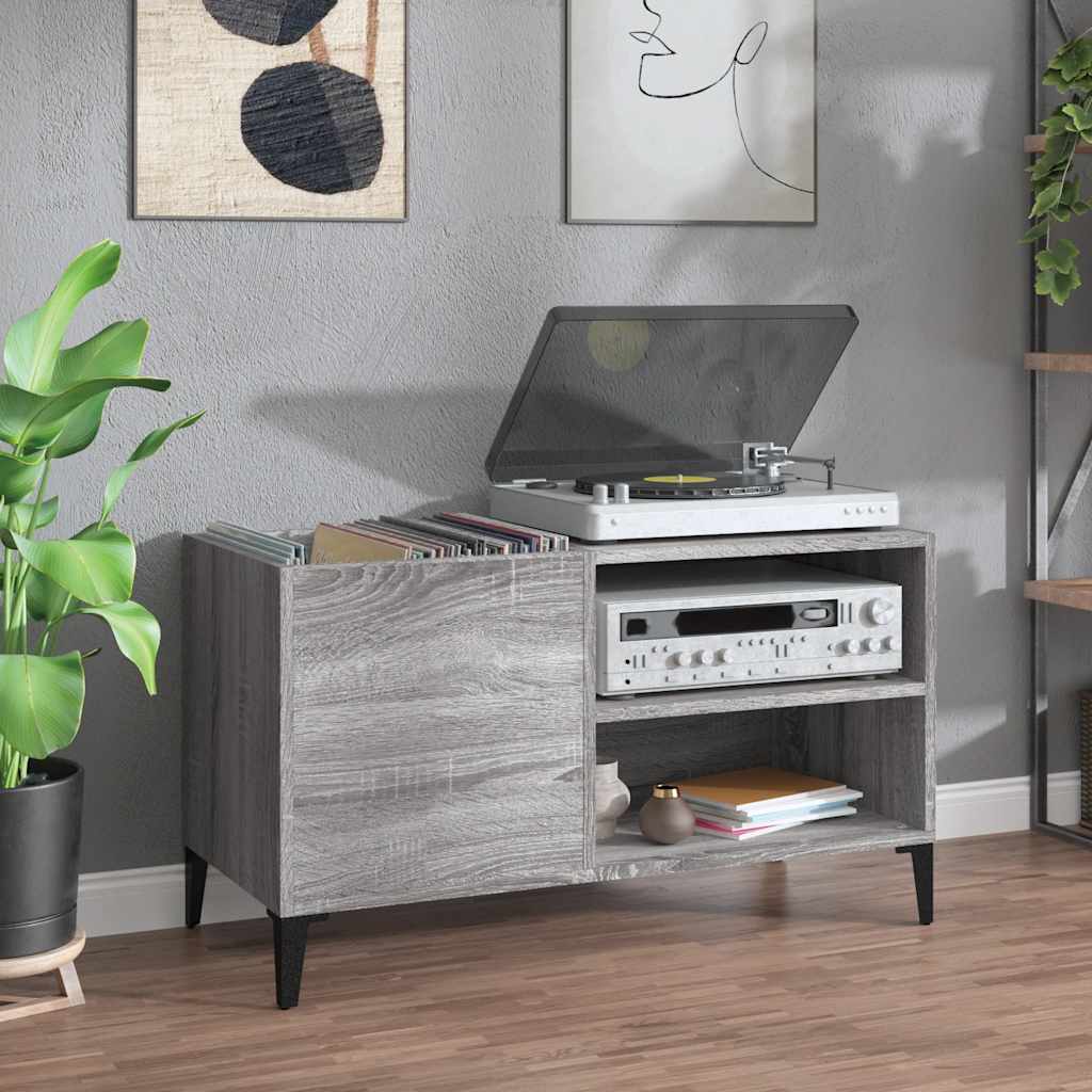 Plattenschrank Grau Sonoma