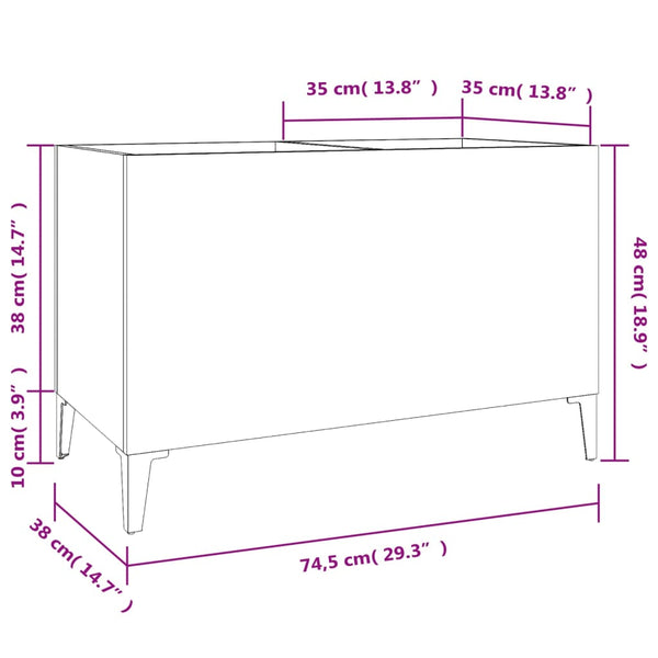 Schallplattenschrank Schwarz
