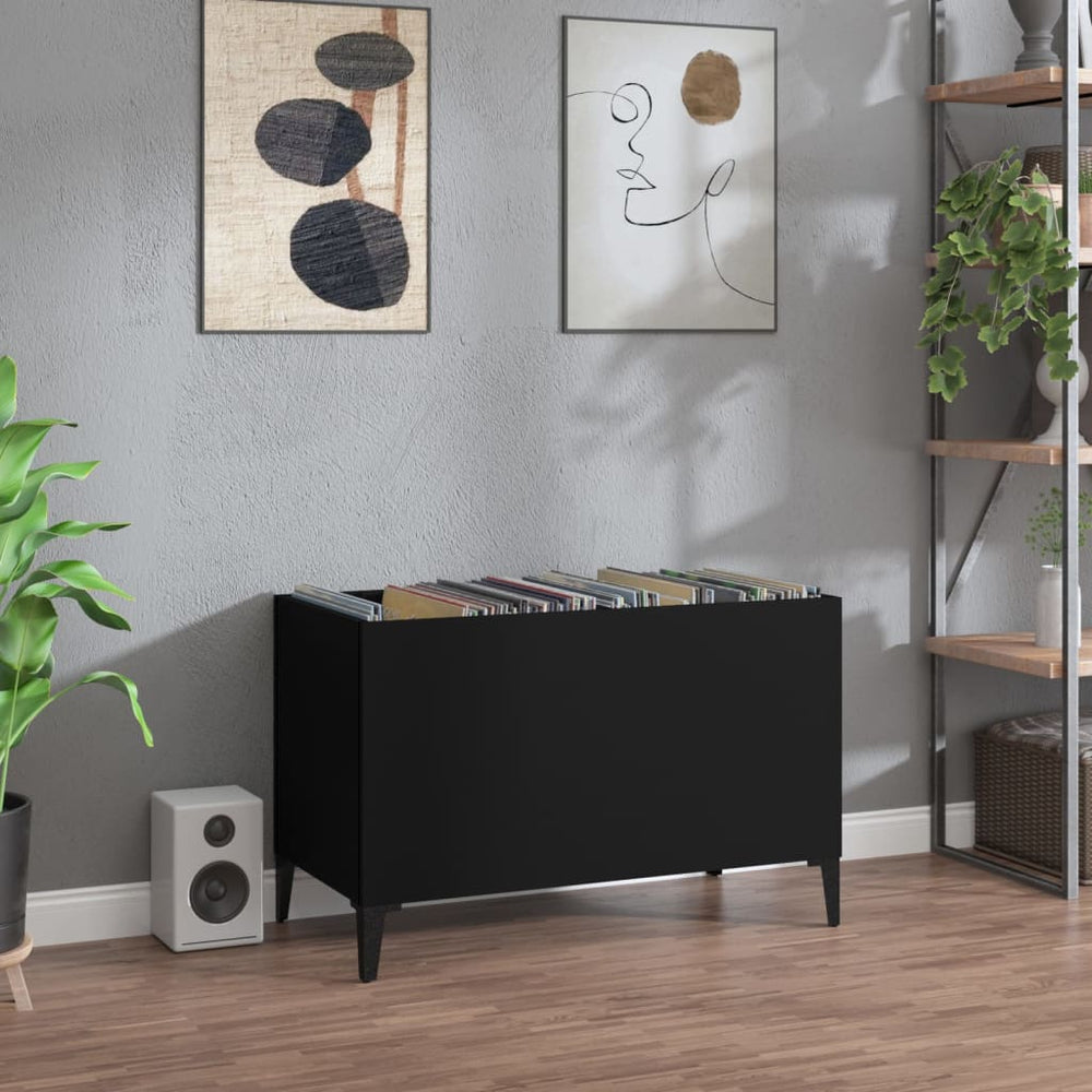 Schallplattenschrank Schwarz