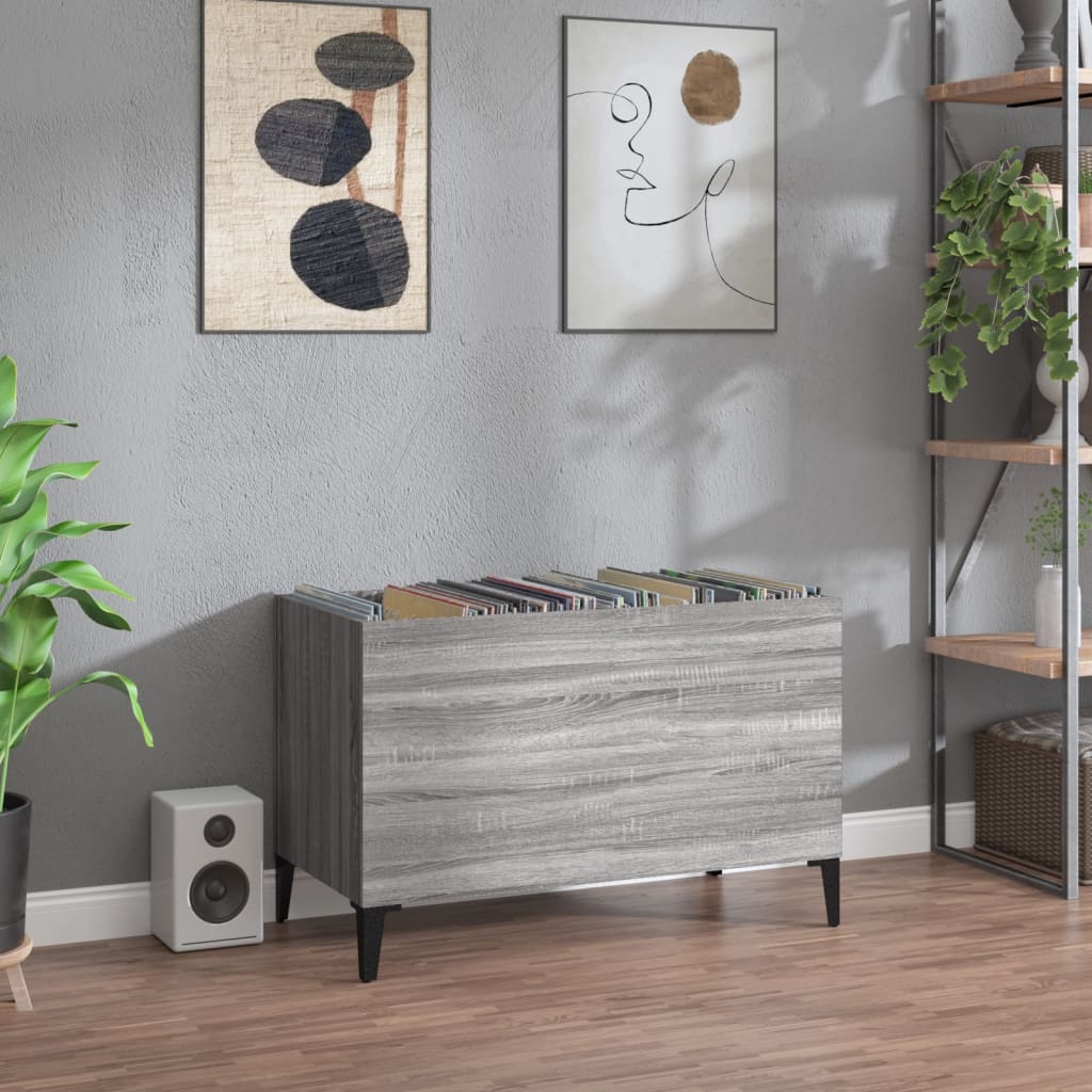 Plattenschrank Grau Sonoma