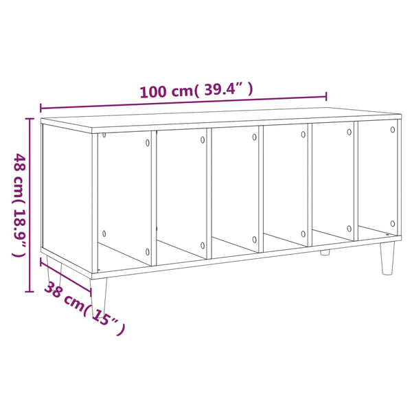 Plattenschrank Räuchereiche 100 cm
