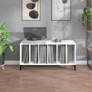 Weißer Schallplattenschrank aus Holz