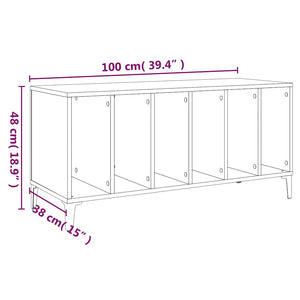 Weißer Schallplattenschrank aus Holz