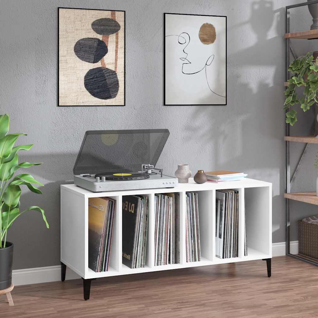 Weißer Schallplattenschrank aus Holz