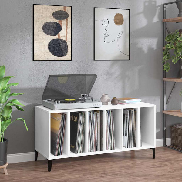 Weißer Schallplattenschrank aus Holz