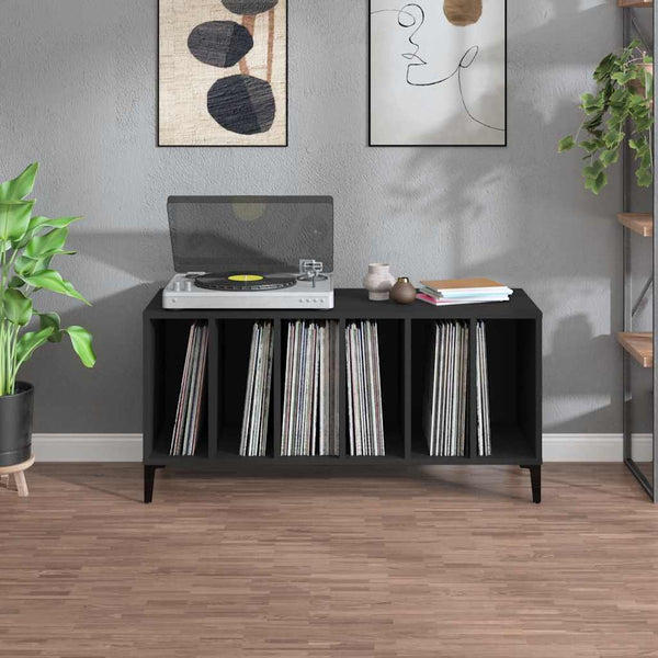 Schallplattenschrank Schwarz Holz 100cm