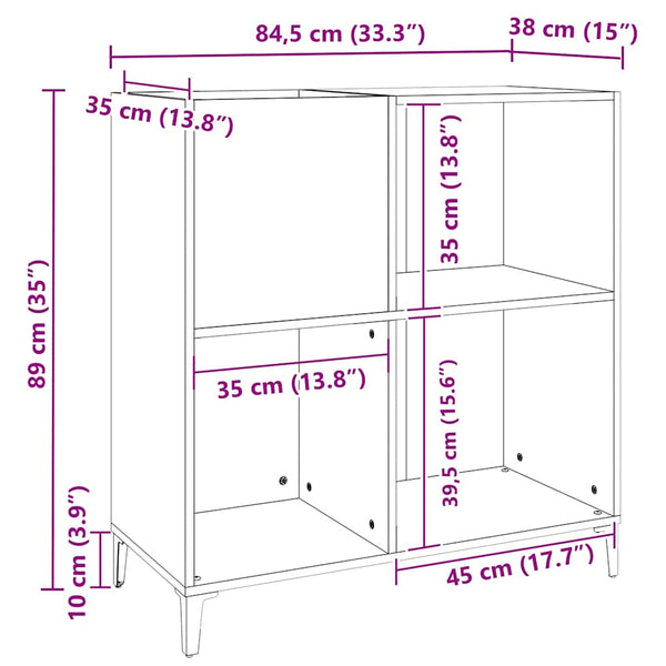 Plattenschrank Betongrau, Holzwerkstoff