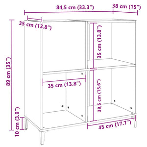 Plattenschrank Braun Eichenoptik
