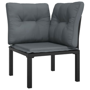 4-tlg. Garten Lounge Set Schwarz Grau Poly Rattan