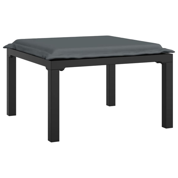5-teiliges Garten Lounge Set Poly Rattan Grau Schwarz