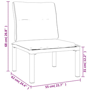 5-teiliges Garten Lounge Set Poly Rattan Grau Schwarz