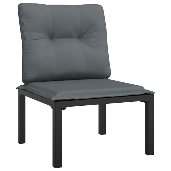 9-teiliges Garten Lounge Set Schwarz Grau Rattan