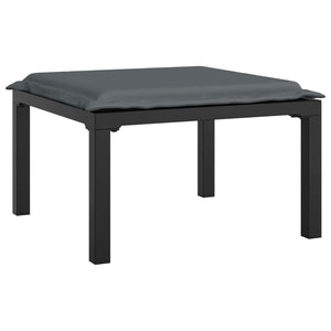 9-teiliges Garten Lounge Set Schwarz Grau Rattan