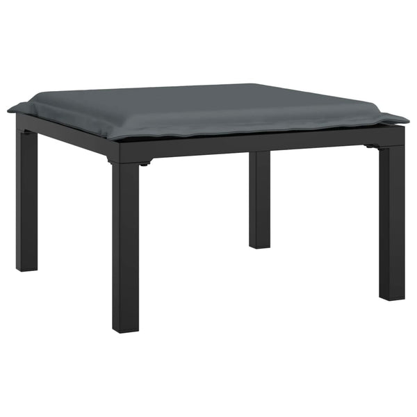 9-teiliges Garten Lounge Set Schwarz Grau Rattan