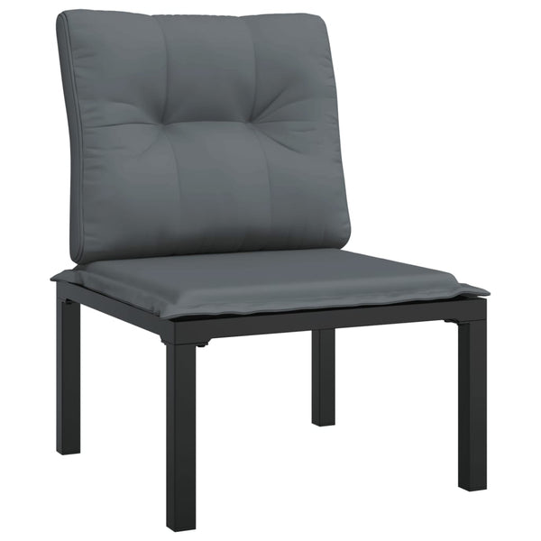 6-teiliges Garten Lounge Set Poly Rattan Schwarz Grau