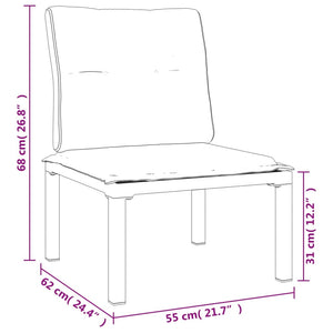 7-teiliges Garten Lounge Set Schwarz Grau