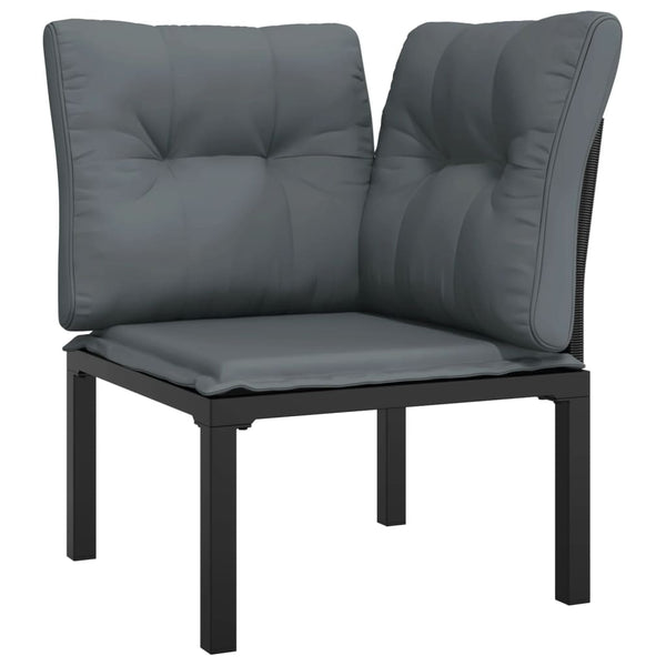 7-teiliges Garten Lounge Set Schwarz Grau