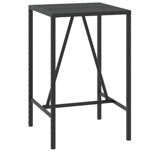vidaXL Ensemble de bar de jardin 3 pièces avec coussins résine tressée noir