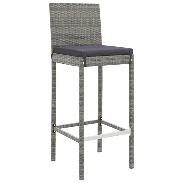 vidaXL Ensemble de bar de jardin 11 pcs avec coussins gris résine tressée
