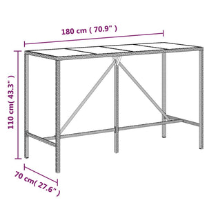 vidaXL Ensemble de bar de jardin 11 pcs avec coussins gris résine tressée
