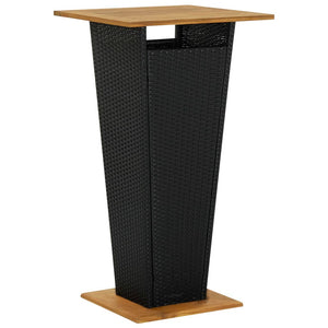vidaXL Ensemble de bar de jardin 3 pcs Résine tressée et bois d'acacia massif Noir
