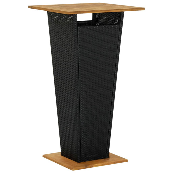 vidaXL Ensemble de bar de jardin 3 pcs Résine tressée et bois d'acacia massif Noir