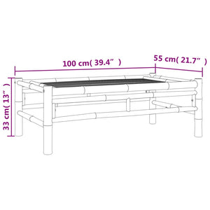 vidaXL Garden Coffee Table 100x55x33 cm Bamboo