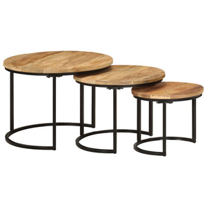 Satztische 3er Set Mango Massivholz